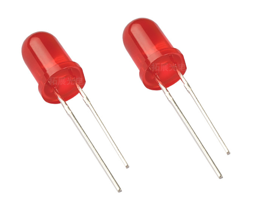 LED灯珠f5红发红短脚5mm红色发光二极管指示灯